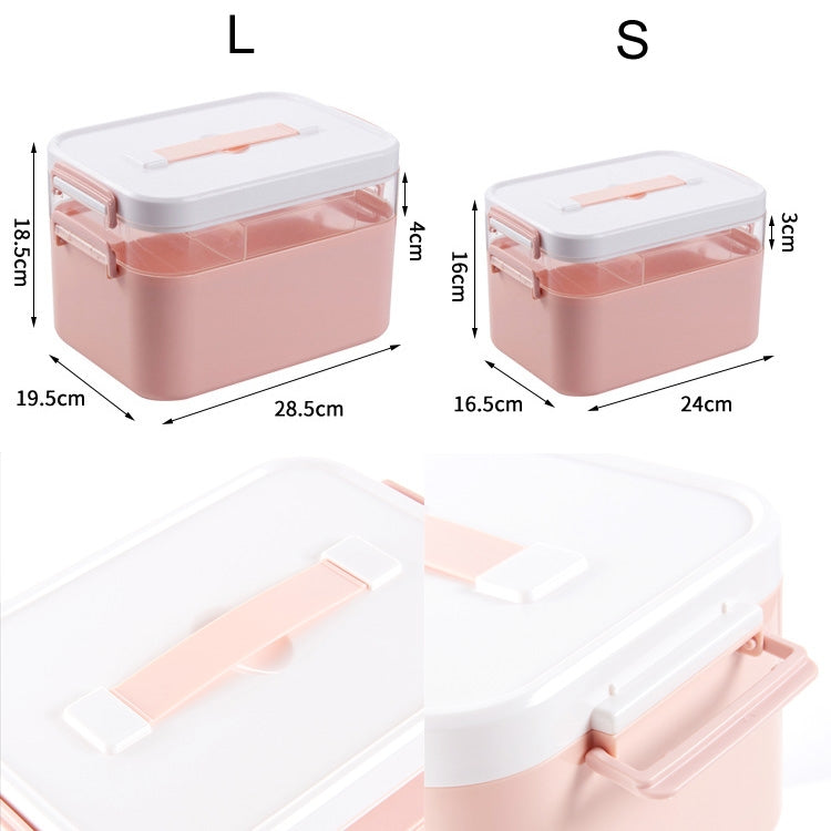 Household Portable Cosmetic Finishing Storage Box Large-capacity Family Safety Emergency Storage Box Double-layer Medicine Case