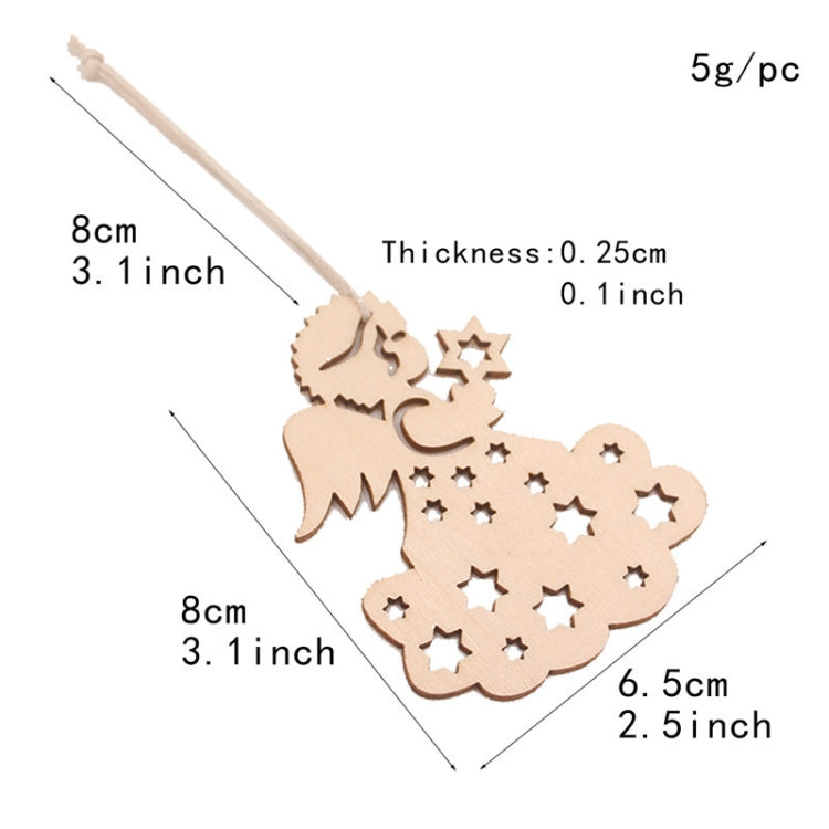 10pcs/set Wood Hollow Carved Christmas Tree Pendants Home Decoration Hotel DIY Holiday Decoration Gifts