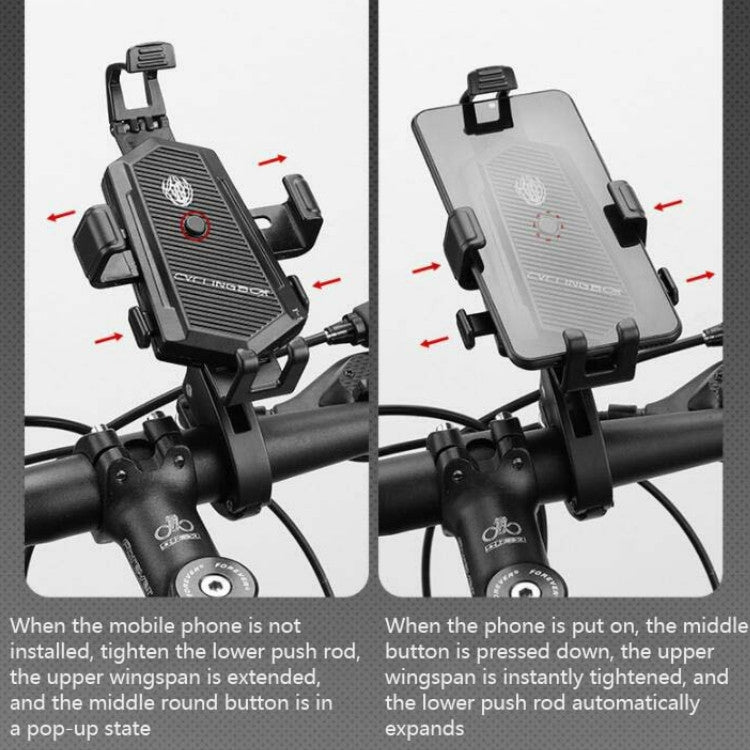 Bicycle Mobile Phone Holder Can Rotate And Adjust Fixed Aluminum Alloy Bracket Automatic Grab Bracket
