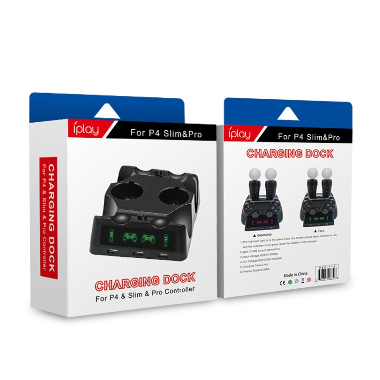 iPlay Gamepad Charger Multifunctional Charging Base For PS4 / PS4 Move / PS VR