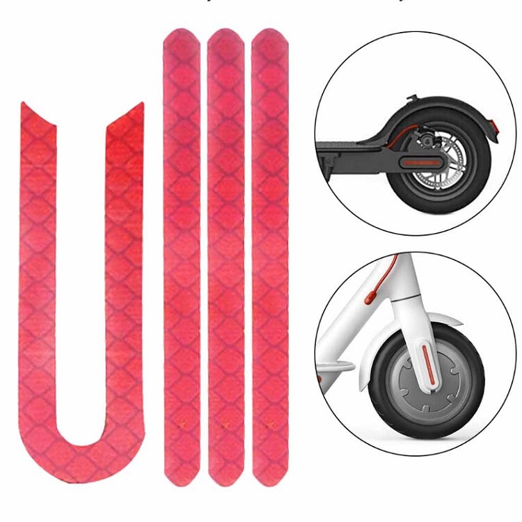 One Font U-shaped Reflective Strip for Xiaomi M365 Pro Electric Scooter Front and Rear Wheels