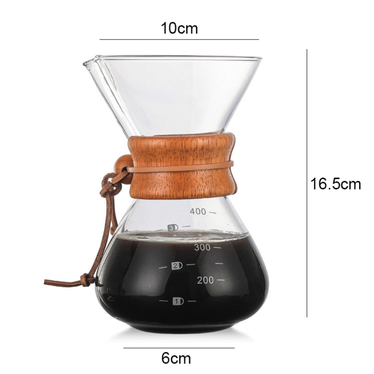 Hand Coffee Pot High Temperature Resistant 400ml Glass Coffee Pot