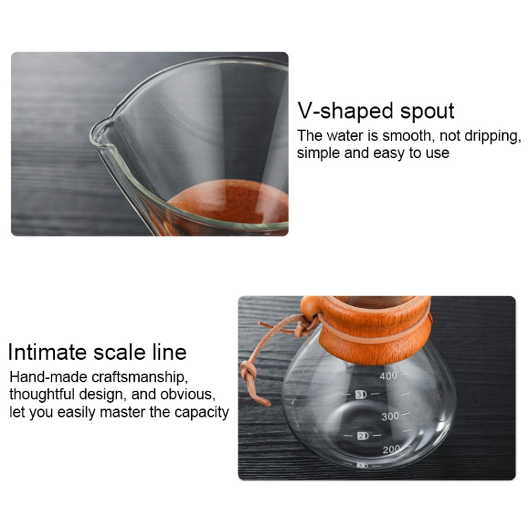 Hand Coffee Pot High Temperature Resistant 400ml Glass Coffee Pot