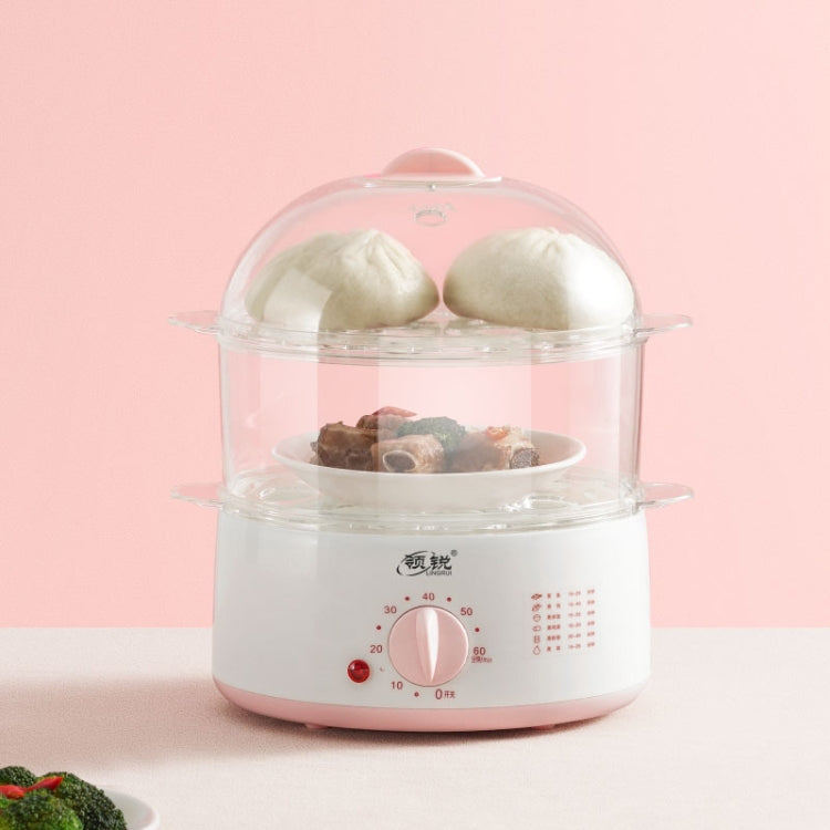LINGRUI Timer Mini Multi-Function Egg Cooker Automatic Power Off Home Breakfast Machine, CN Plug