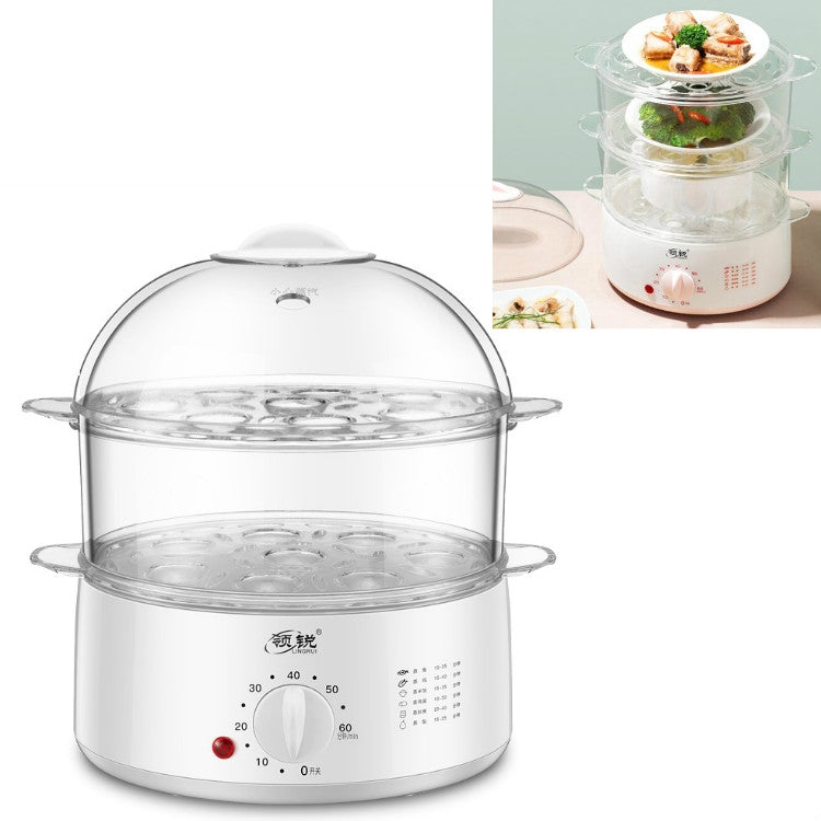 LINGRUI Timer Mini Multi-Function Egg Cooker Automatic Power Off Home Breakfast Machine, CN Plug