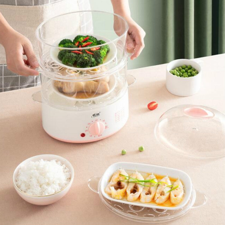 LINGRUI Timer Mini Multi-Function Egg Cooker Automatic Power Off Home Breakfast Machine, CN Plug