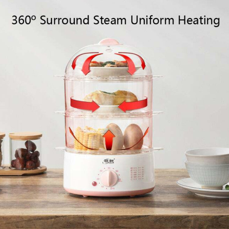 LINGRUI Timer Mini Multi-Function Egg Cooker Automatic Power Off Home Breakfast Machine, CN Plug