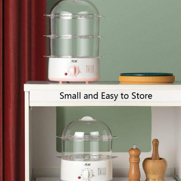 LINGRUI Timer Mini Multi-Function Egg Cooker Automatic Power Off Home Breakfast Machine, CN Plug