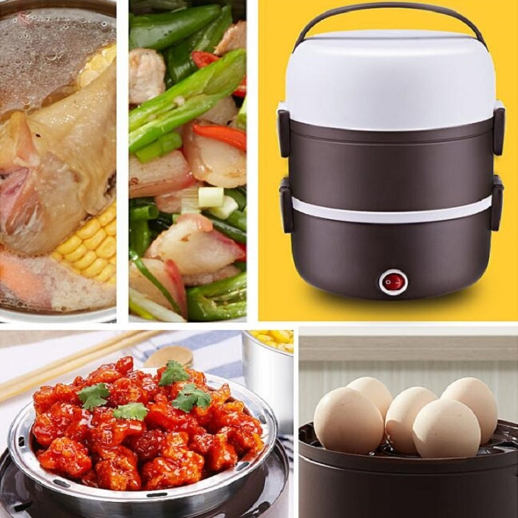LINGRUI Multi-Function Electric Lunch Box Electric Heating Insulation Cooking Mini Rice Cooker, CN Plug