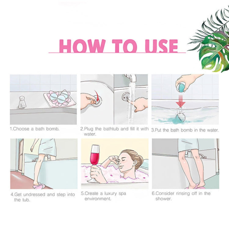 3 PCS 10g Natural Bubble Shower Bombs Ball Bath Salt Body Essential Oil Bath Ball