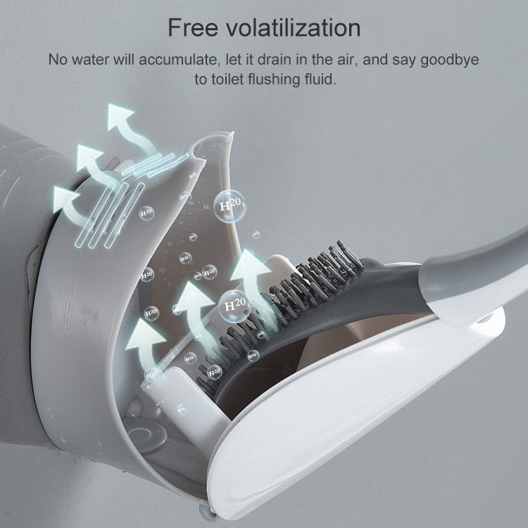 Toilet Brush Household Toilet Dead Corner Silicone Brush Wall-Mounted Cleaning Kit