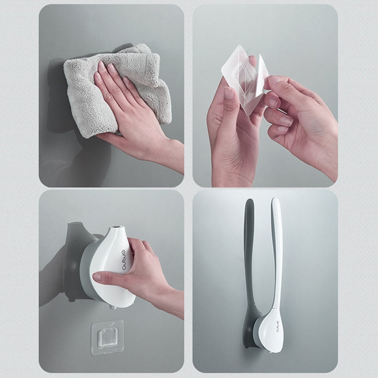 Toilet Brush Household Toilet Dead Corner Silicone Brush Wall-Mounted Cleaning Kit