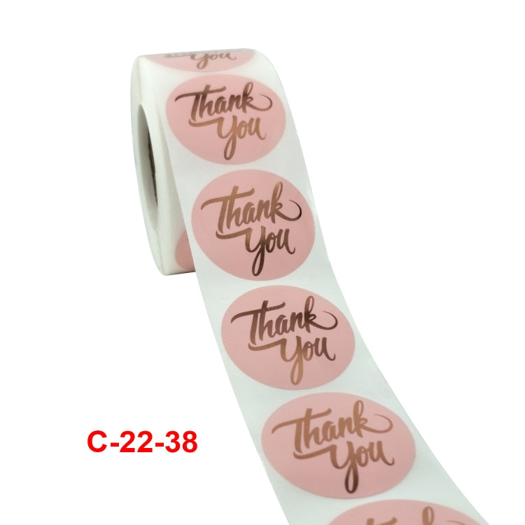 2 PCS Water Pink Hot Stamping Thank You Sticker Envelope Gift Decoration