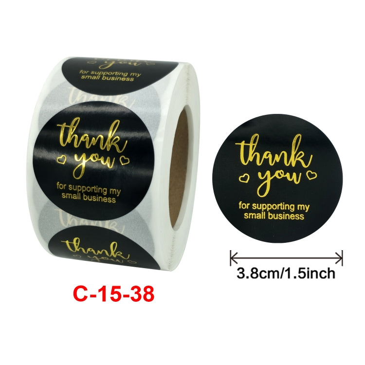 2 PCS Roll Dyeing Hot Stamping Thank You Sticker Label