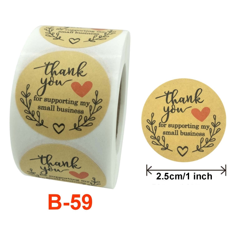 Rolls Thank You Stickers Baking Gift Sealing Sticker Wedding Holiday Label, Size: 5.0cm / 2inch