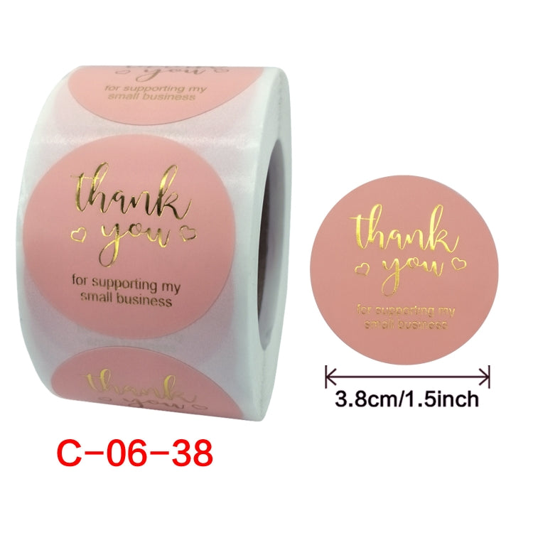 Roll Pink Hot Stamping Thank You Sticker Self-Adhesive Film Sticker  Envelope/Holiday Gift Decoration