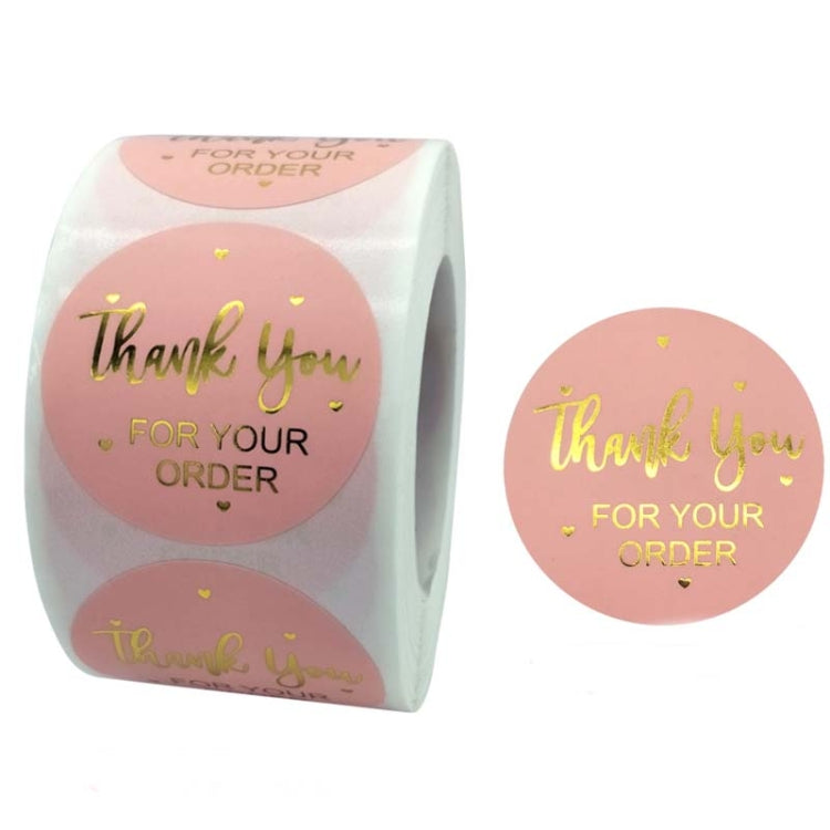 Roll Pink Hot Stamping Thank You Sticker Self-Adhesive Film Sticker  Envelope/Holiday Gift Decoration
