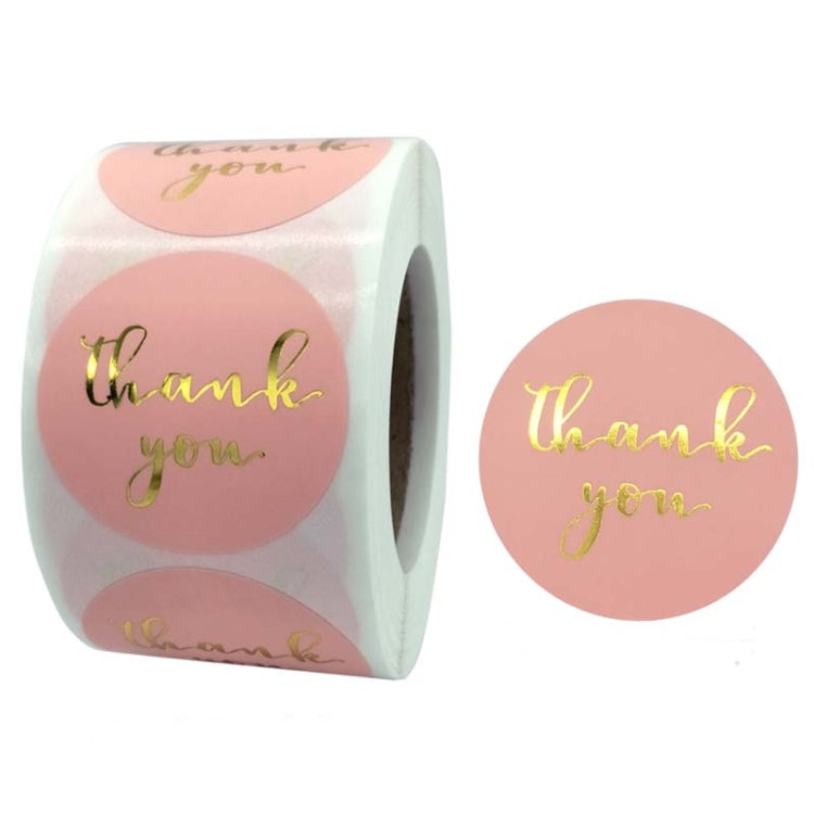 Roll Pink Hot Stamping Thank You Sticker Self-Adhesive Film Sticker  Envelope/Holiday Gift Decoration