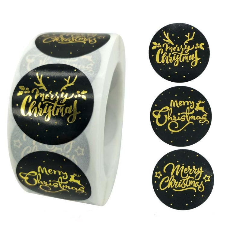3 PCS Roll Hot Gold Stickers Christmas Stickers Holiday Gift Sealing Stickers