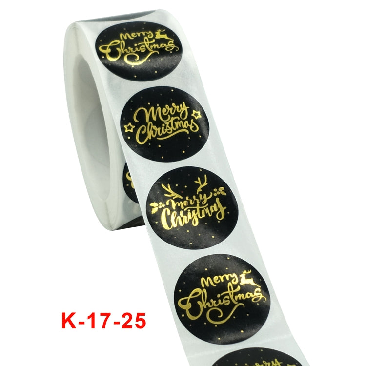 3 PCS Roll Hot Gold Stickers Christmas Stickers Holiday Gift Sealing Stickers
