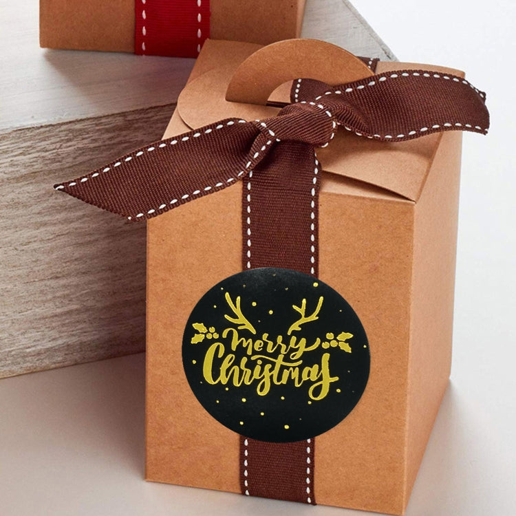 3 PCS Roll Hot Gold Stickers Christmas Stickers Holiday Gift Sealing Stickers