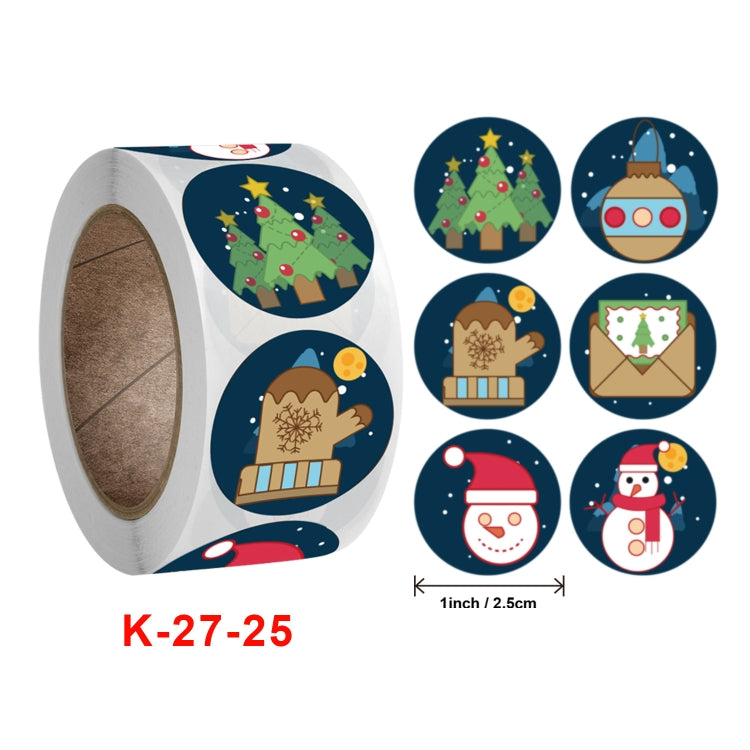 3 PCS  Roll Sticker Christmas Day Gift Decoration Gift Series Sticker Label