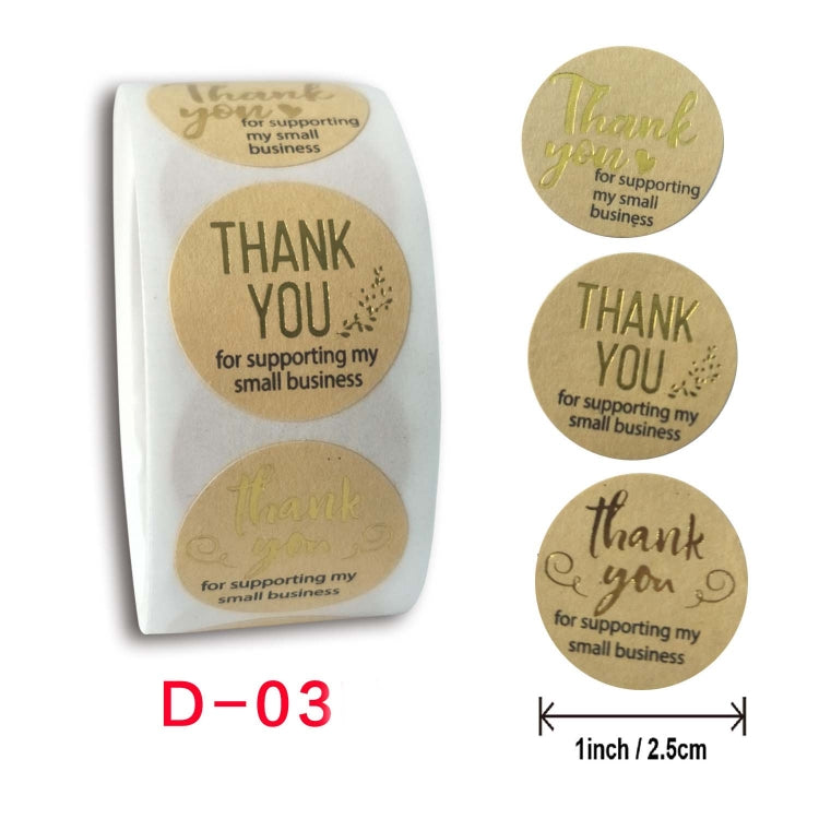 Roll Kraft Paper Hot Stamping Thanks You Baking Sticker Label