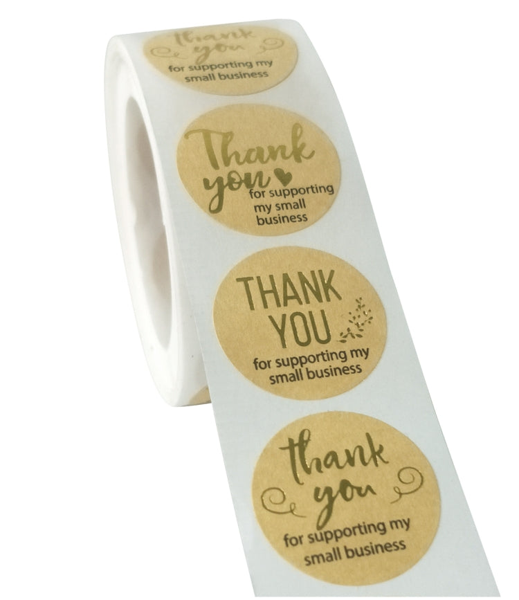 Roll Kraft Paper Hot Stamping Thanks You Baking Sticker Label