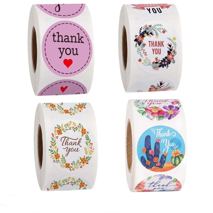 Roll Seal Sticker Thank You Sticker Flower Decoration Sticker Label