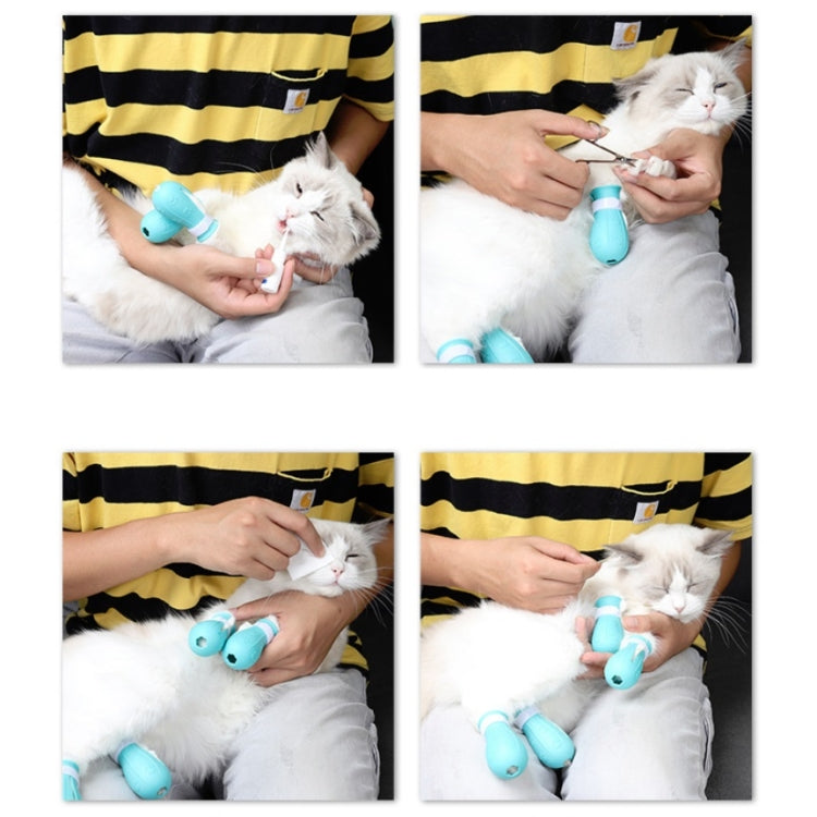 4pcs/pack Cat Bathing Scratch-Proof Foot Cover
