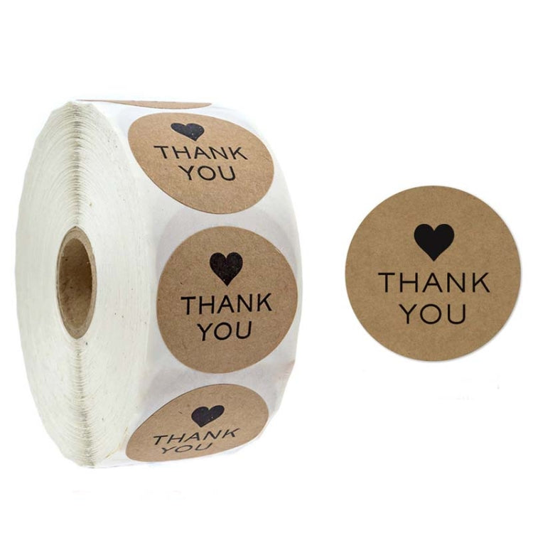Kraft Paper Roll Sticker Thank You Sticker Label Red Love Envelope Decoration