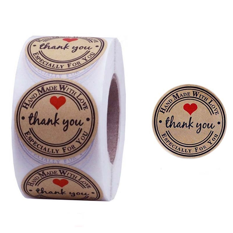 Kraft Paper Roll Sticker Thank You Sticker Label Red Love Envelope Decoration
