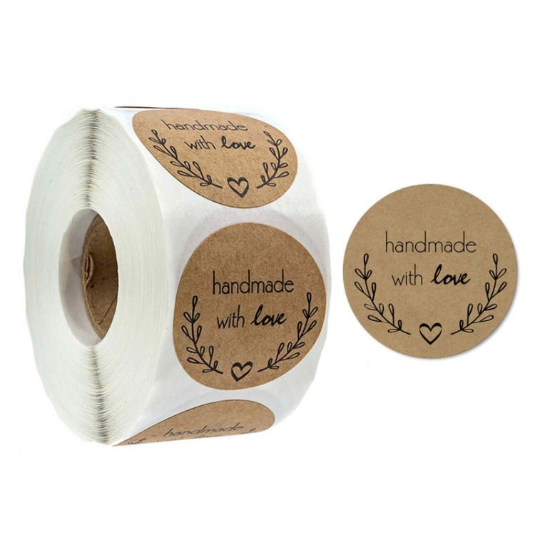 Kraft Paper Sealing Stickers Handmade Baking Labels Holiday Gift Packaging Decoration