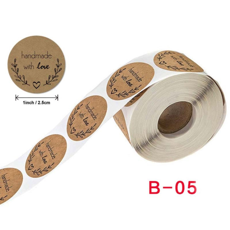 Kraft Paper Sealing Stickers Handmade Baking Labels Holiday Gift Packaging Decoration