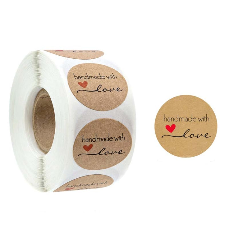 Kraft Paper Sealing Stickers Handmade Baking Labels Holiday Gift Packaging Decoration
