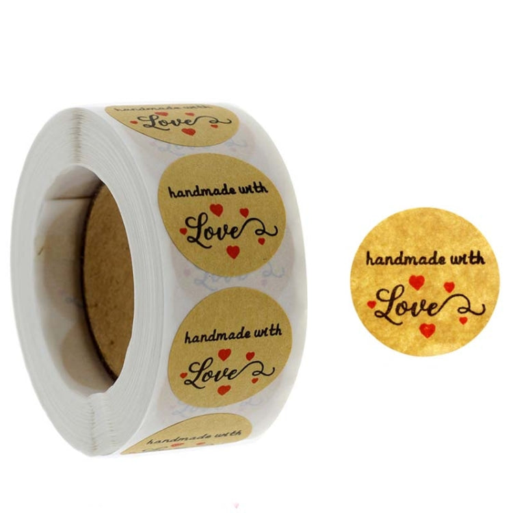Kraft Paper Sealing Stickers Handmade Baking Labels Holiday Gift Packaging Decoration