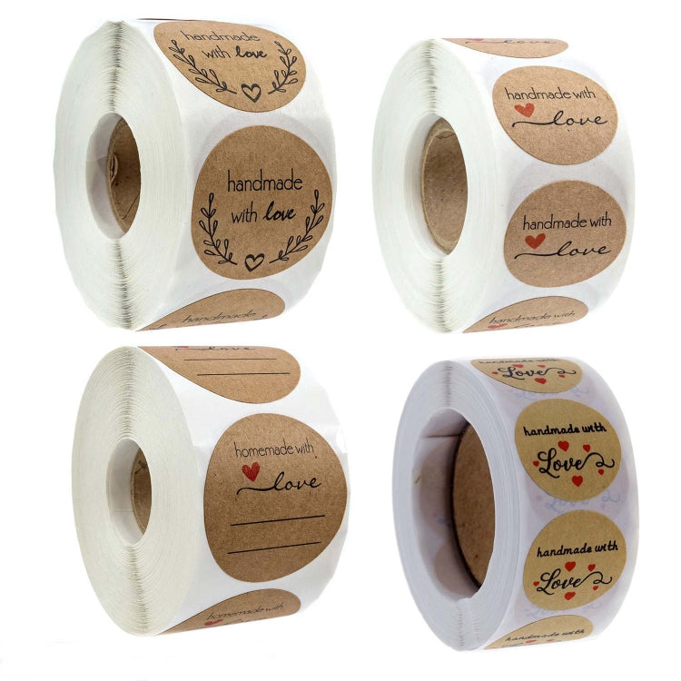 Kraft Paper Sealing Stickers Handmade Baking Labels Holiday Gift Packaging Decoration