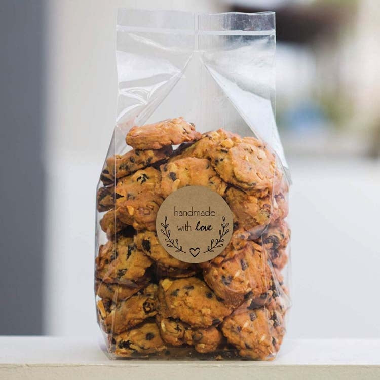 Kraft Paper Sealing Stickers Handmade Baking Labels Holiday Gift Packaging Decoration