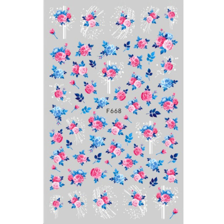 10pcs 3D Adhesive Butterfly Retro Rose Color Nail Art Sticker