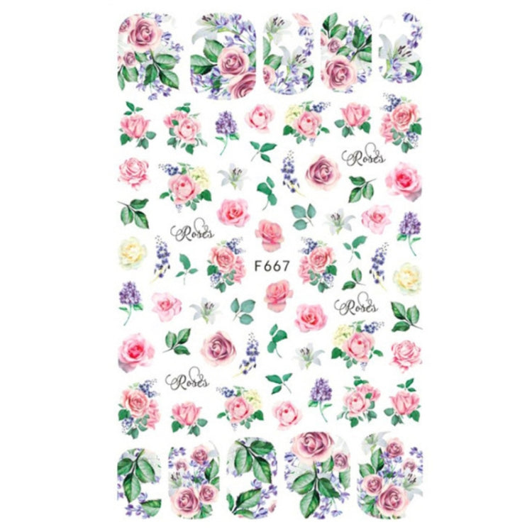 10pcs 3D Adhesive Butterfly Retro Rose Color Nail Art Sticker