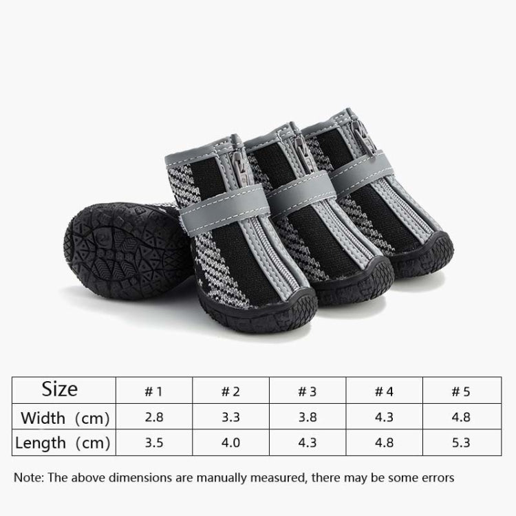 4 PCS / Set Breathable Non-slip Wear-resistant Dog Shoes Pet Supplies