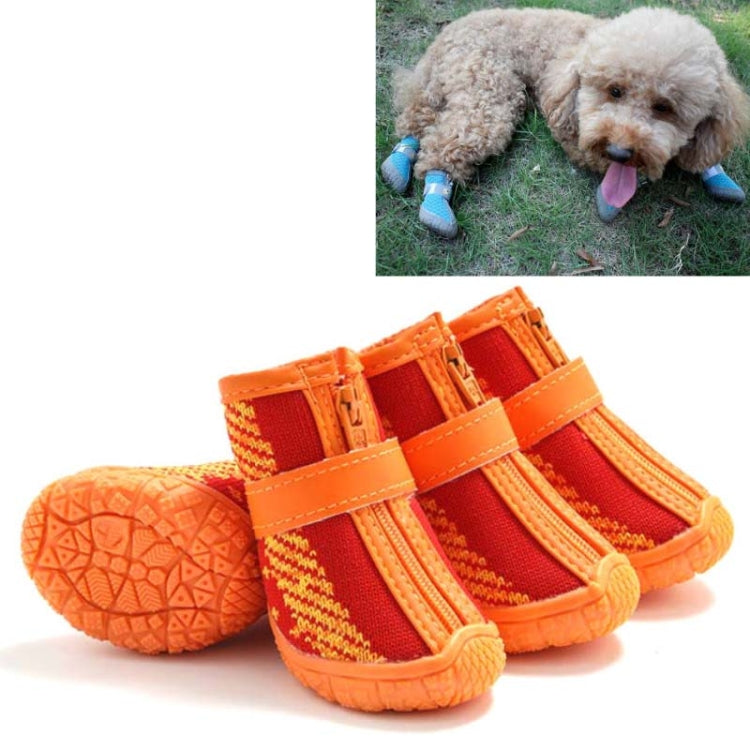 4 PCS / Set Breathable Non-slip Wear-resistant Dog Shoes Pet Supplies