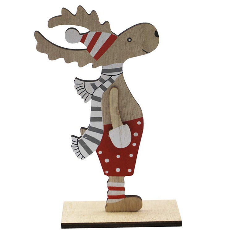 Christmas Decoration Wooden Painted Christmas Elk Ornaments