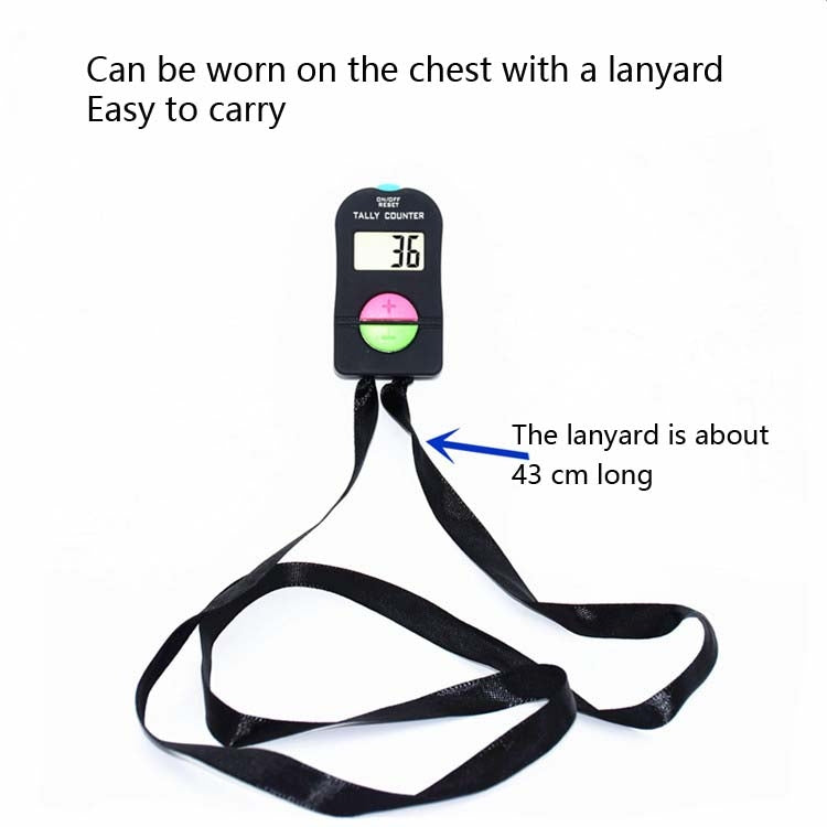 Large-Screen Electronic Digital Display Counter Manual Counter with Lanyard