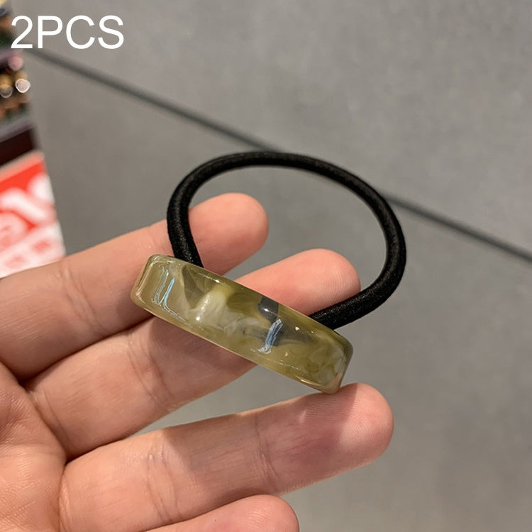 2 PCS Semicircular Elegant Ponytail Resin Hair Ring Rubber Band