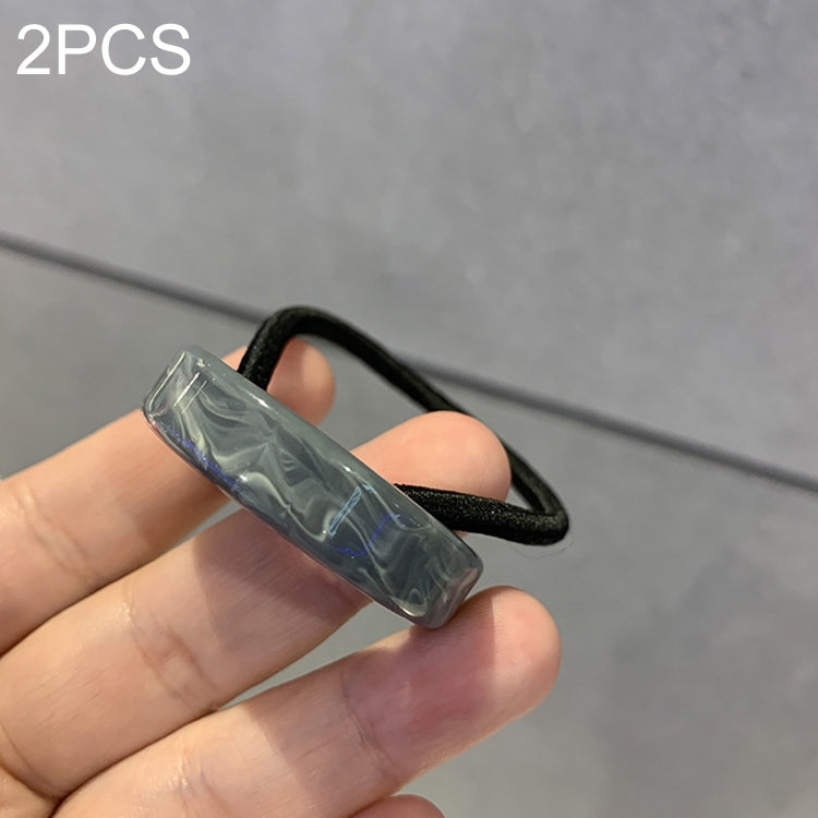 2 PCS Semicircular Elegant Ponytail Resin Hair Ring Rubber Band