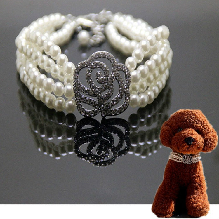 Pearl Dot Diamond Rose Flower Pet Decoration Supplies