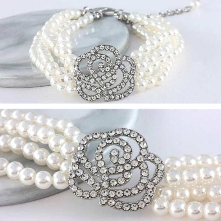 Pearl Dot Diamond Rose Flower Pet Decoration Supplies