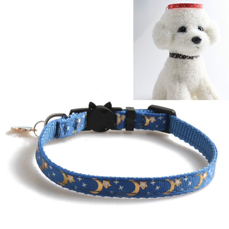Pet Collar Webbing Cat Collar Star Moon with Pendant