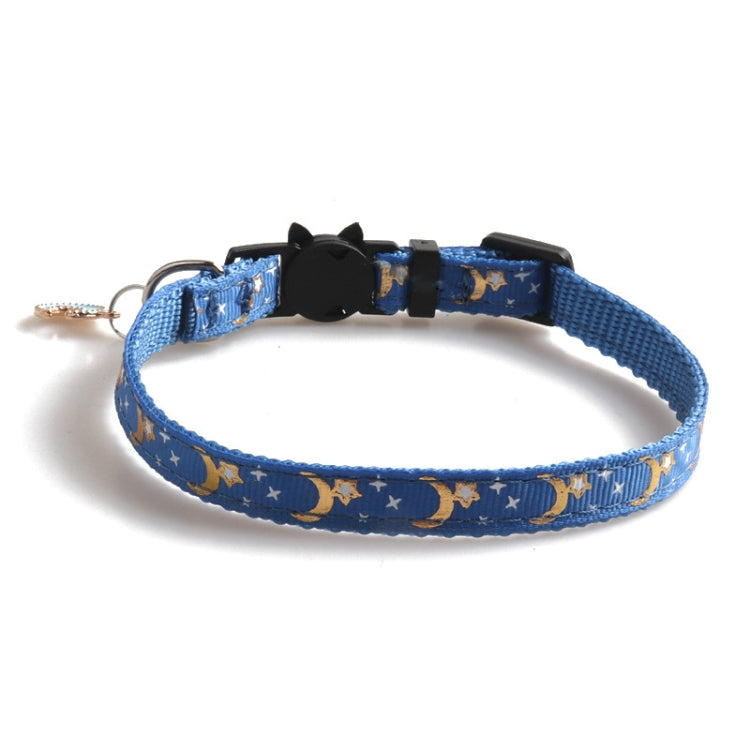 Pet Collar Webbing Cat Collar Star Moon with Pendant
